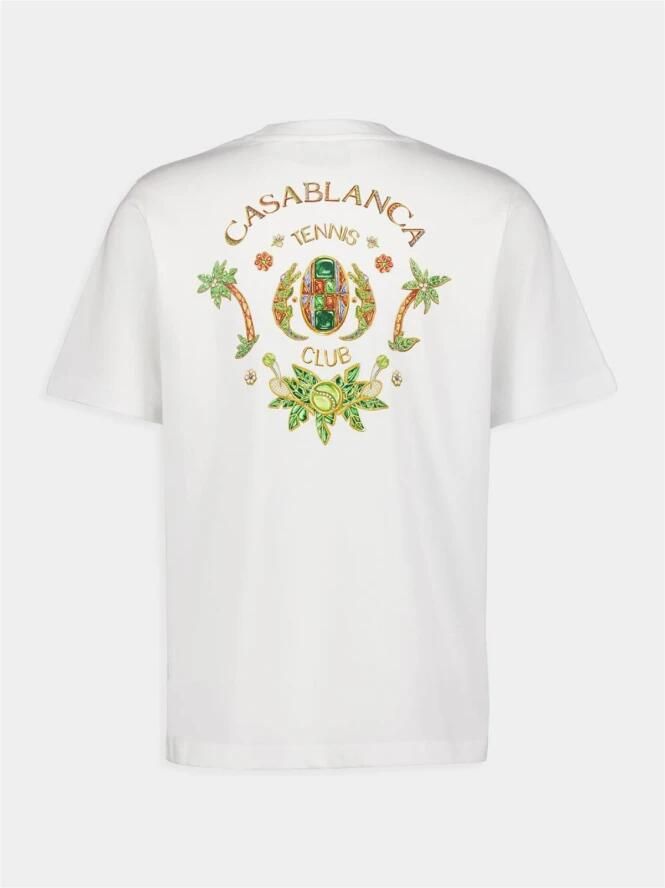 Casablanca Klassieke Crew Neck Bedrukte T-shirts en Polos White Heren