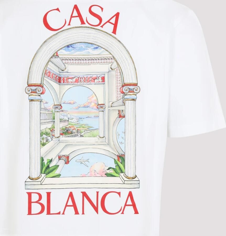 Casablanca Grafisch Print T-shirt met Monogramdetail White Heren