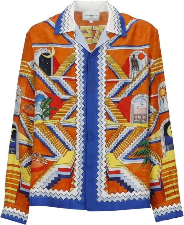 Casablanca Multicolor Zijden Overhemd met Escalier Infini Print Meerkleurig Heren