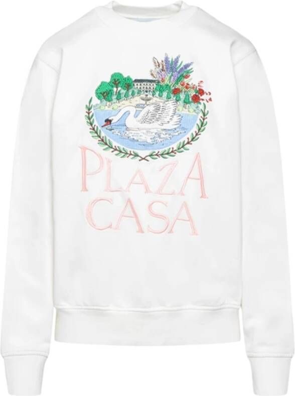 Casablanca Comfortabel Geborduurd Katoenen Sweatshirt White Dames