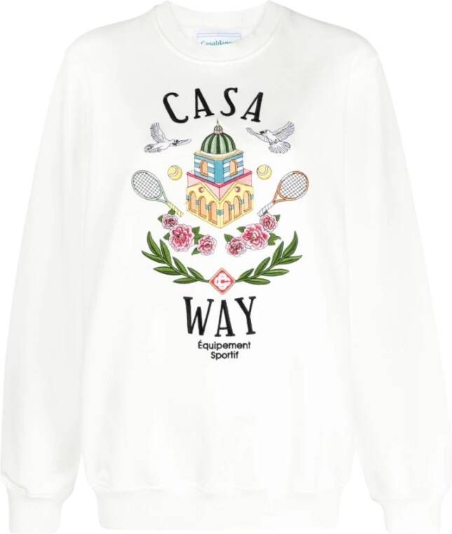 Casablanca Geborduurde Unisex Sweatshirt White Dames