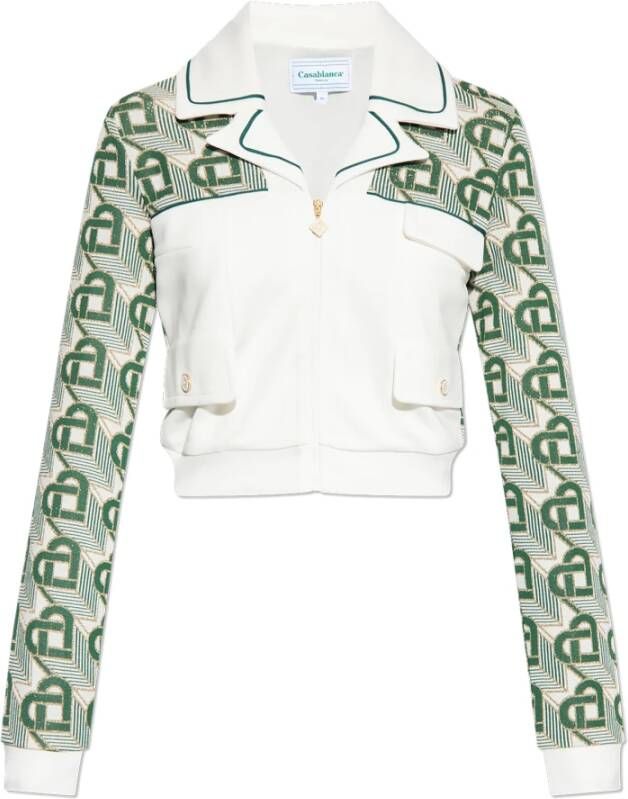 Casablanca Gecropt sweatshirt met monogram Green Dames