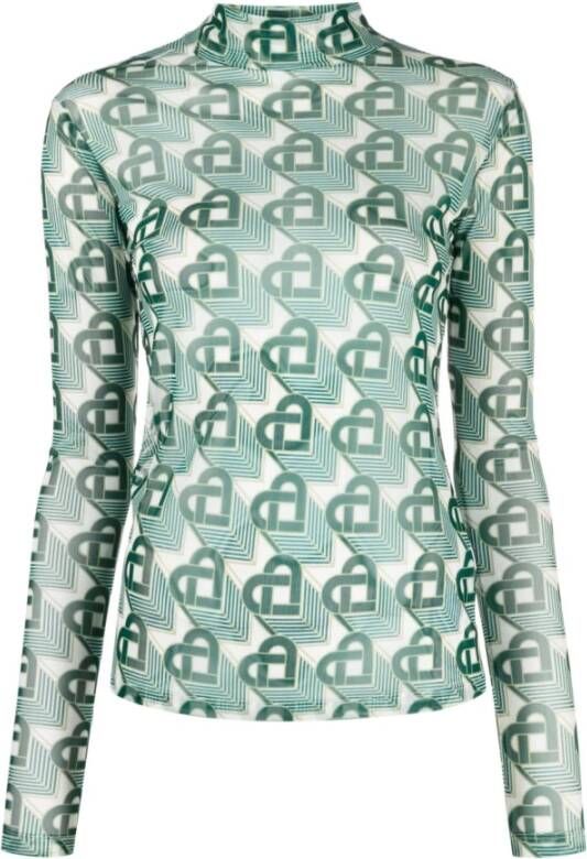 Casablanca Groene top met lange mouwen en hoge hals Green Dames