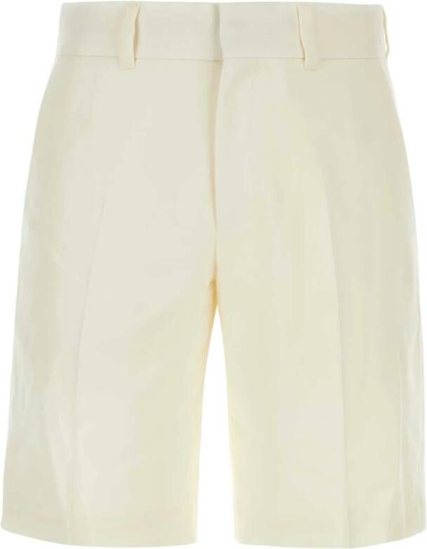 Casablanca Koele Ivory Gabardine Bermuda Shorts White Heren