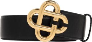 Casablanca Wo s Cc Logo Buckle Belt in Black Leather Zwart