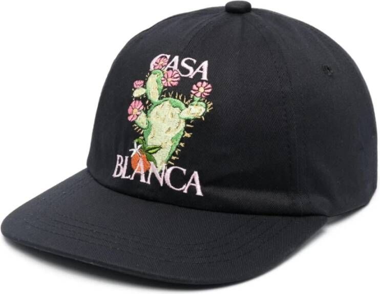 Casablanca Logo-geborduurde baseballpet Zwart Dames