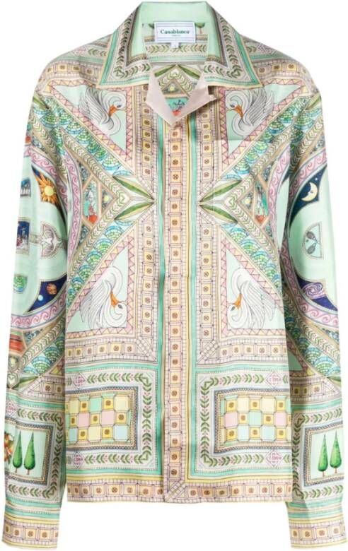 Casablanca MultiColour Labyrinthe-Print Zijden Overhemd Meerkleurig Dames