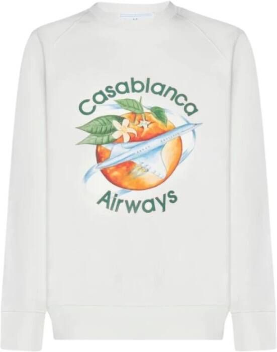 Casablanca Oranje Orbit Sweatshirt White Heren