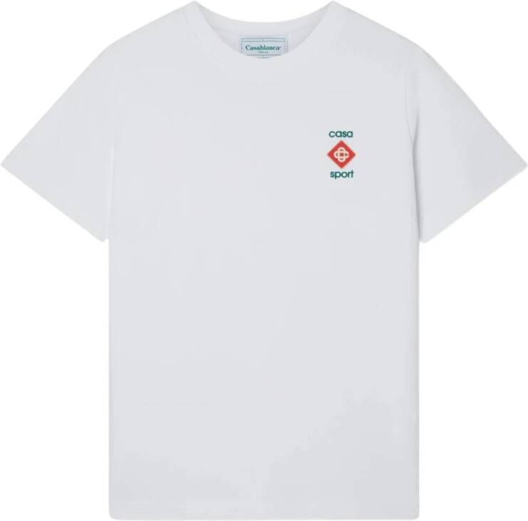 Casablanca Organisch Katoenen Logo T-Shirt Wit Heren