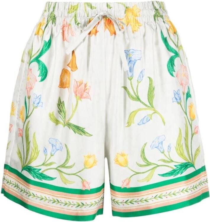 Casablanca Zijden bloemen shorts White Dames