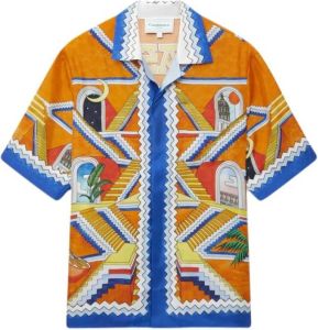 Casablanca Short Sleeve Shirts Oranje Heren