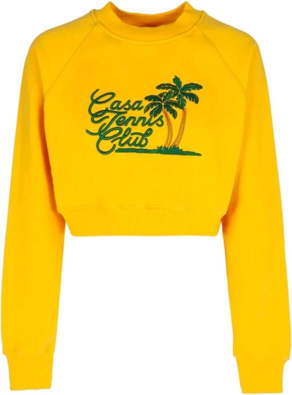 Casablanca Stijlvol Tennis Club Sweatshirt Yellow Dames