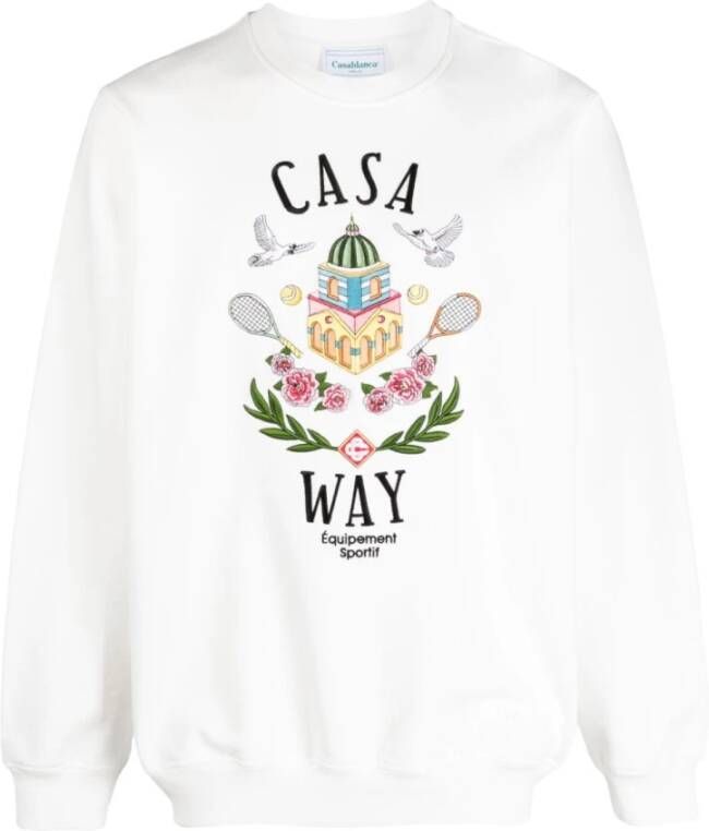 Casablanca Wit Casa Way Katoenen Sweatshirt White Heren