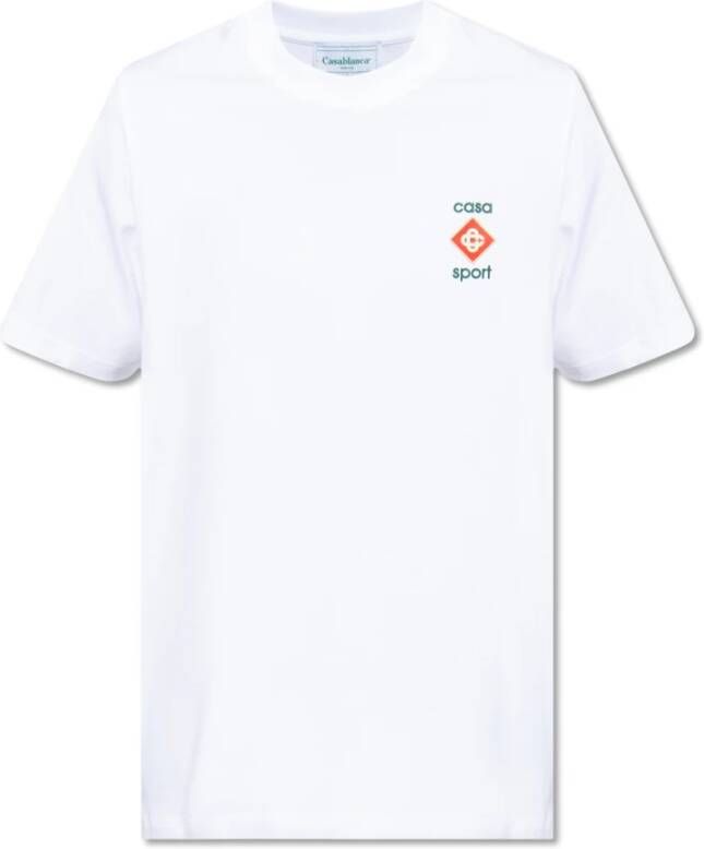 Casablanca Klassieke Crewneck T-Shirt Wit Heren