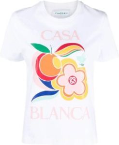 Casablanca T-shirts en Polos met Bloemenprint Wit Dames