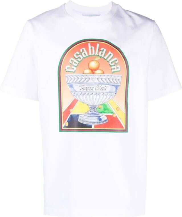 Casablanca Gedrukt T-shirt in Terrain D'Orange stijl White Heren