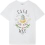 Casablanca Witte Casa Way Katoenen T-shirt met Logo Print White Dames - Thumbnail 1