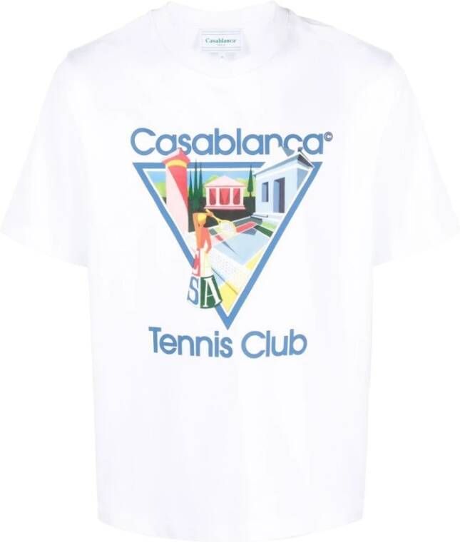 Casablanca Witte T-shirts en Polos met LA Joueuse Print White Heren