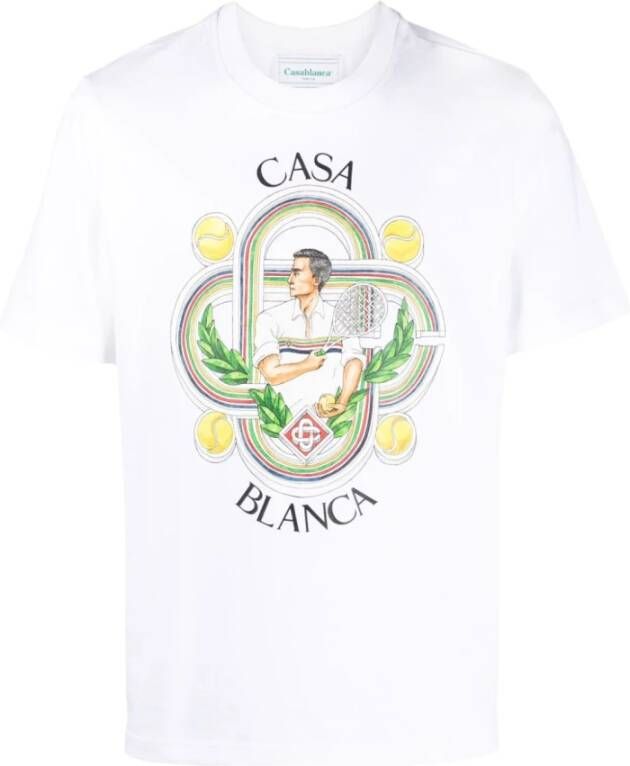 Casablanca Bedrukte T-shirt Collectie White Heren