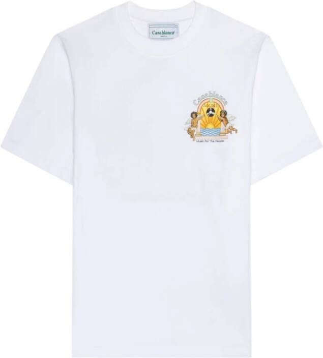 Casablanca Witte Studio DE Musique Bedrukt T-Shirt White Heren