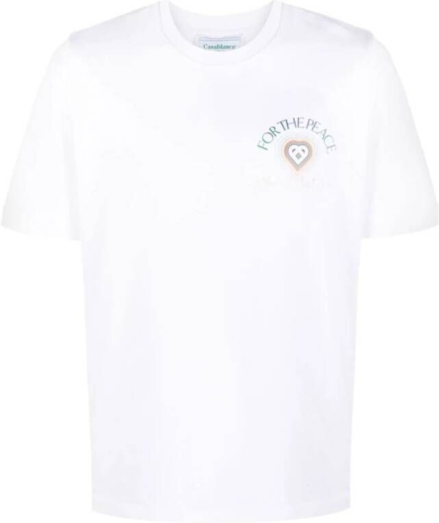 Casablanca Peace Gradient Bedrukte T-shirts en Polos White Heren