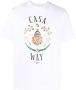 Casablanca Bedrukt Logo Katoenen T-Shirt Wit White Heren - Thumbnail 1