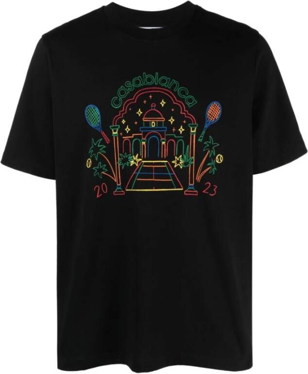 Casablanca Regenboog Crayon Temple Grafische Print T-shirt Black Heren