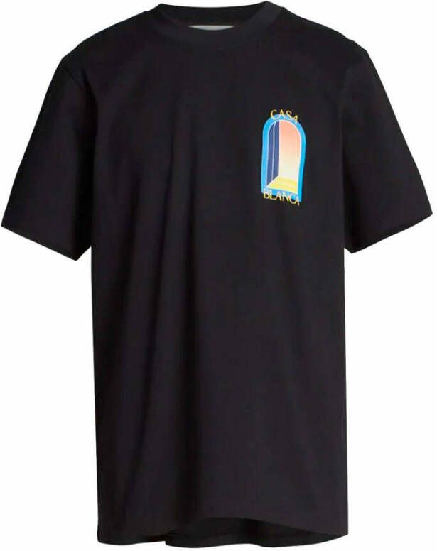 Casablanca Bedrukt Logo T-Shirt Wit Black Heren