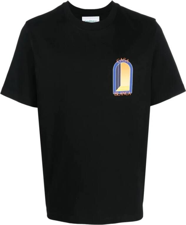 Casablanca T-shirt Korte Mouw T-SHIRT L'ARCHE DE NUIT BLACK