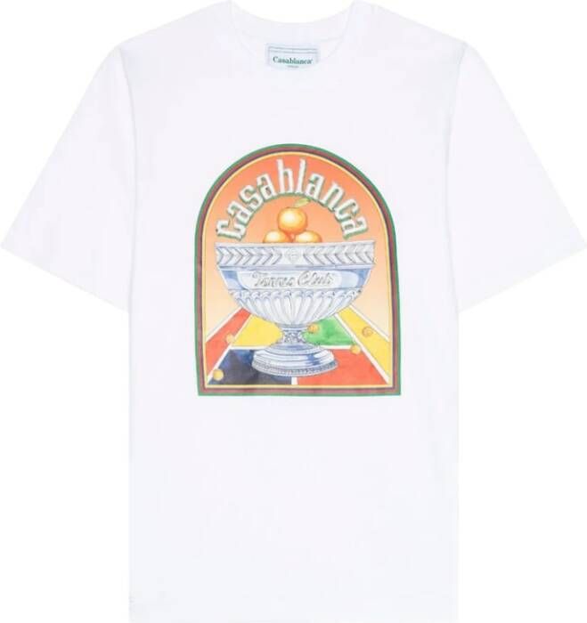 Casablanca Terrain D`Orange Bedrukt T-Shirt White Heren