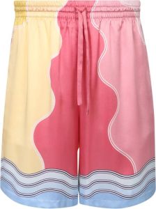 Casablanca Trendy Zijden Shorts met Zonsondergangprint Meerkleurig Heren