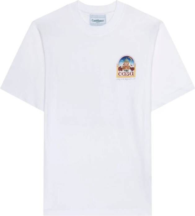 Casablanca Witte VUE DE L`arche Bedrukte T-Shirt White Heren