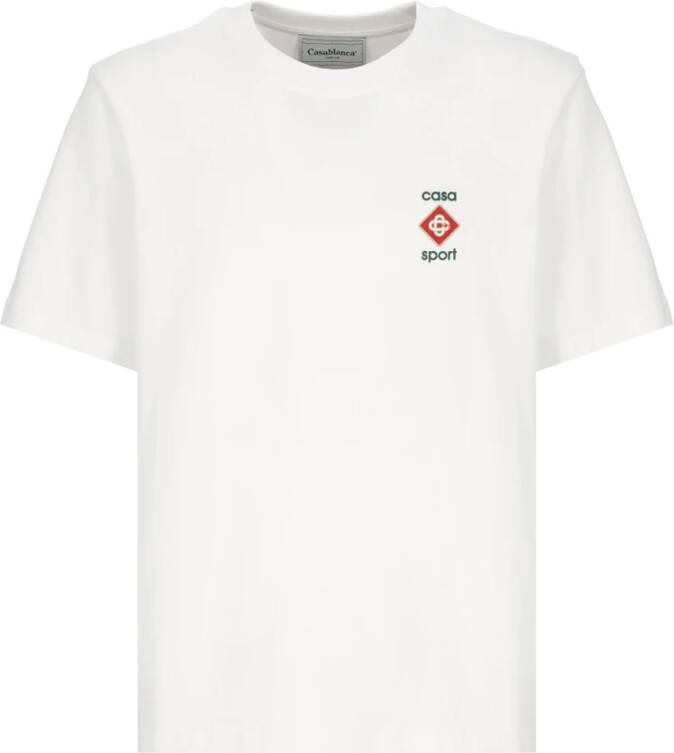 Casablanca Witte Katoenen T-shirt met Casa Sport Logo White Heren