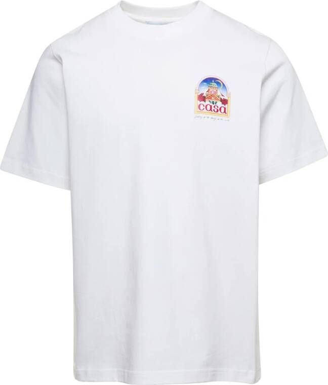 Casablanca Witte T-shirts en Polos met Vue de l'Arche Print White Heren