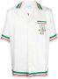 Casablanca Gestreept zijden overhemd met logo print White Heren - Thumbnail 1