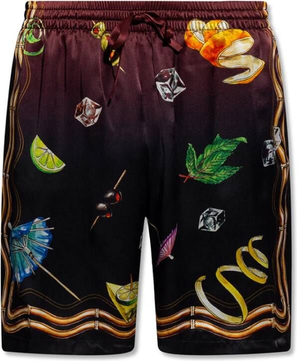 Casablanca Zijden Gradient Multicolor Shorts Zwart Heren
