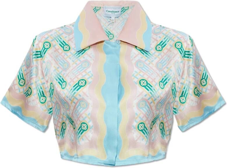 Casablanca Gedrukte satijnen shirt Multicolor Dames