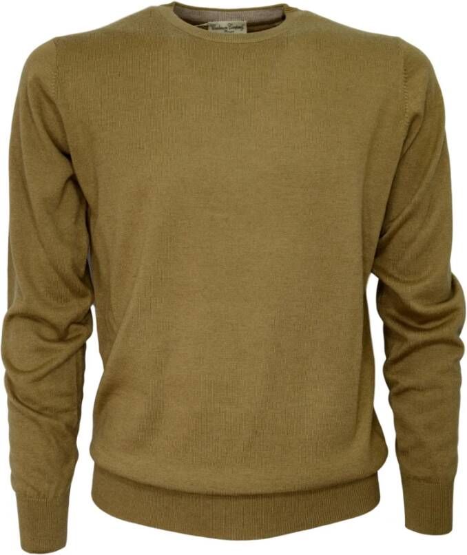 Cashmere Company Beige Crew Neck Sweater 1535 Yellow Heren
