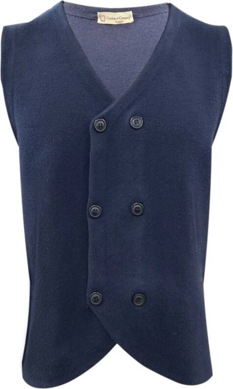 Cashmere Company Vests Blauw Heren