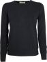 Cashmere Company Zachte Crewneck Cashmere en Wol Trui Zwart Dames - Thumbnail 1