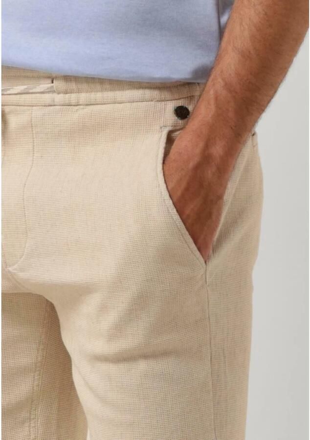 CAST IRON Heren Broeken Chino Shorts Waffle Structure Beige
