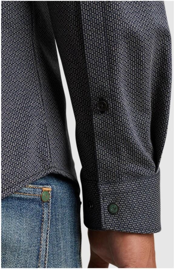 Cast Iron Grafisch Print Jersey Overhemd met Kraag Blue Heren - Foto 5