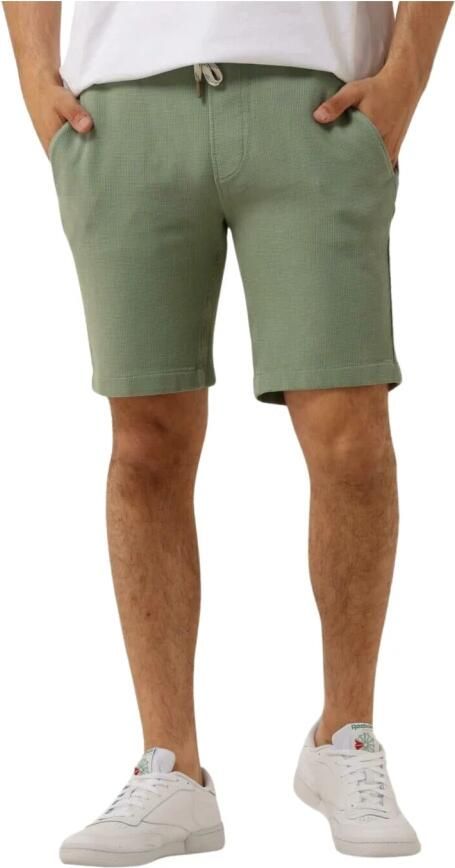CAST IRON Heren Broeken Chino Shorts Waffle Structure Groen - Foto 3