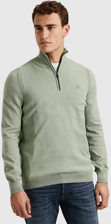 CAST IRON Heren Truien & Vesten Half Zip Collar Cotton Stretch Groen - Foto 7