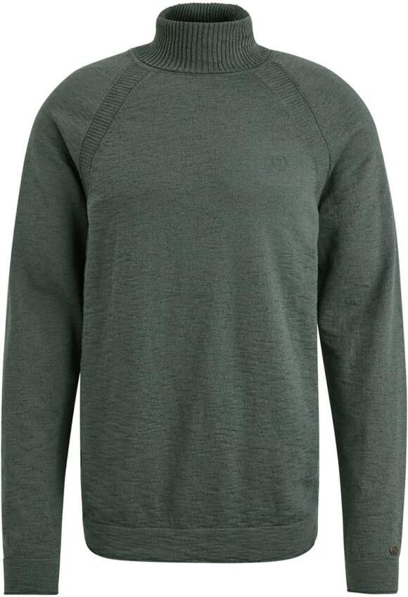 Cast Iron Heather Roll Neck Pullover Green Heren