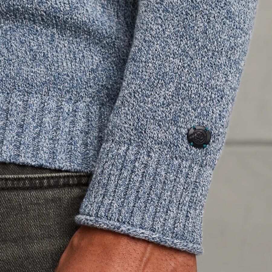 Cast Iron gebreid vest blauw grof gebreid - Foto 4