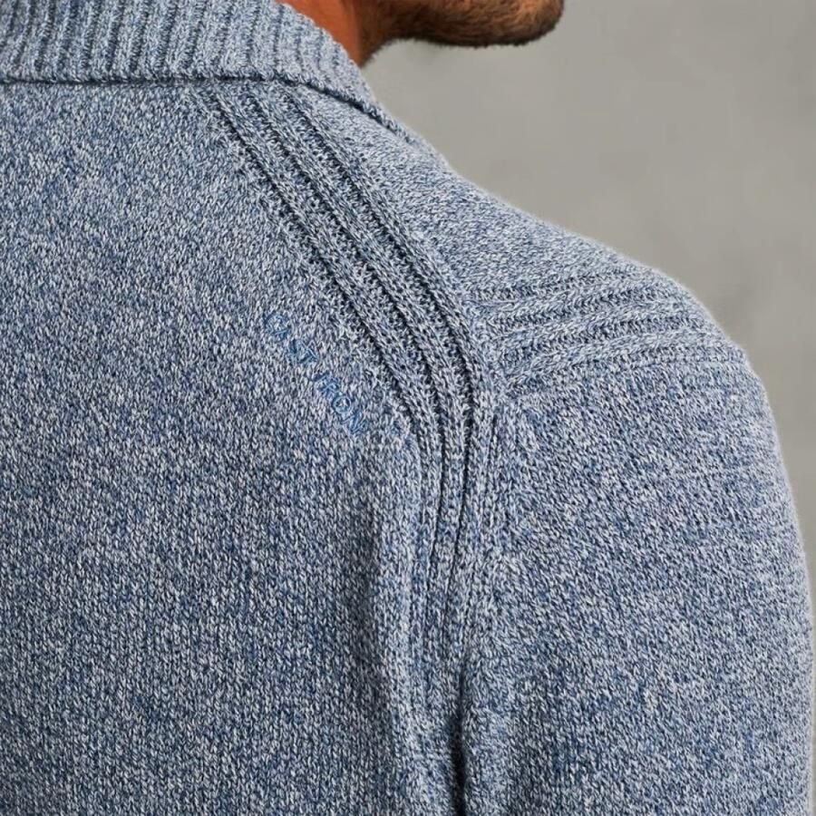 Cast Iron gebreid vest blauw grof gebreid - Foto 6