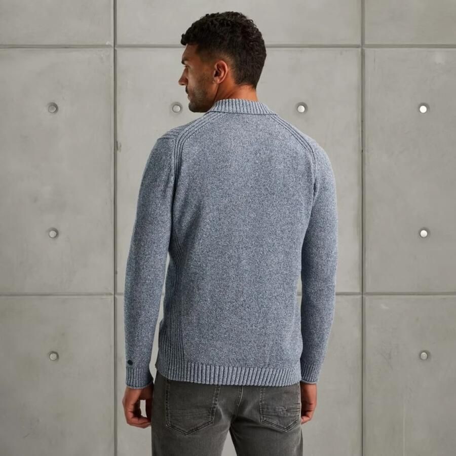 Cast Iron gebreid vest blauw grof gebreid - Foto 7
