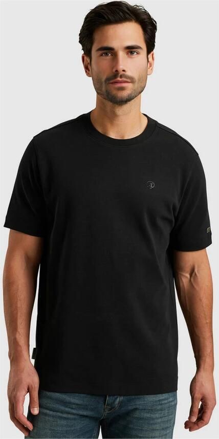 CAST IRON Heren Polo's & T-shirts Crewneck Regular Fit Interlock Essential Zwart - Foto 5