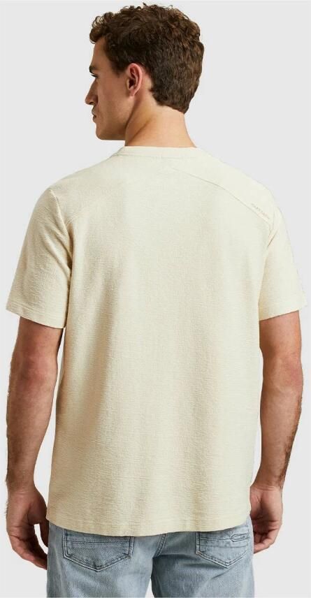 CAST IRON Heren Polo's & T-shirts Short Sleeve R-neck Regular Fit Structure Cotton Beige - Foto 6